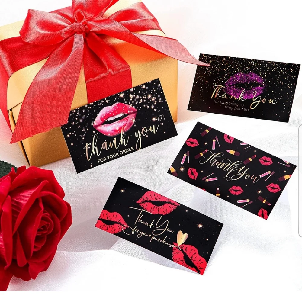 24 Ct. Valentine  Thank You Cards Red Lips